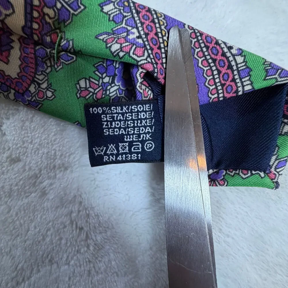 Polo by Ralph Lauren 100% Silk Tie Paisley Multicolor Made In Italy 59”x3.25”